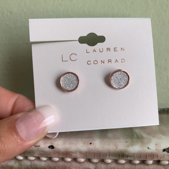 LC Lauren Conrad Jewelry - LC Lauren Conrad gold silver glitter stud earrings